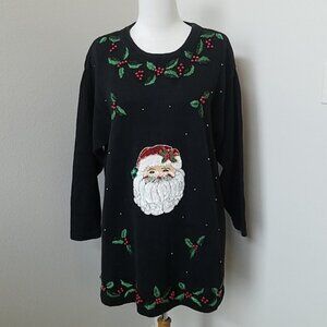Vintage Studio Collection Sequin Santa Sweater